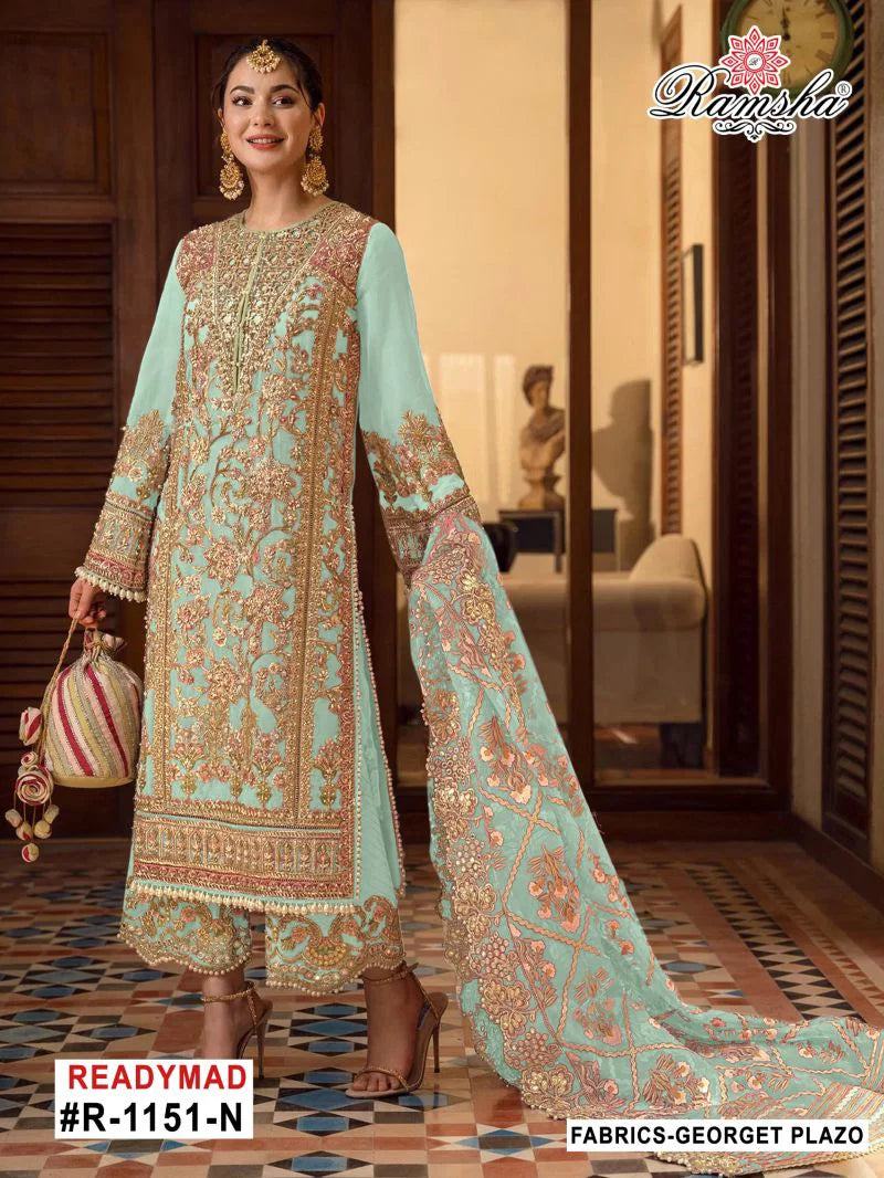 Ramsha R 1151 M To P Georgette Embroidered Salwar Kameez