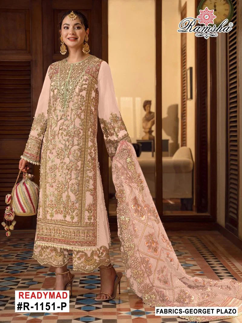 Ramsha R 1151 M To P Georgette Embroidered Salwar Kameez