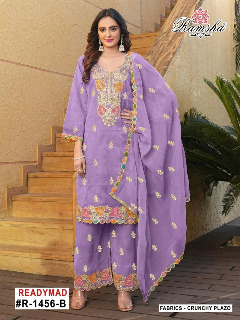 Ramsha R 1456 A To D Crunchy Embroidery Pakistani Salwar Kameez