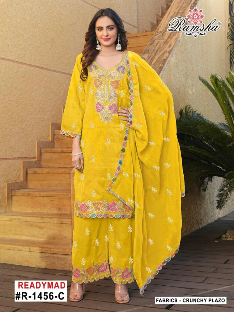 Ramsha R 1456 A To D Crunchy Embroidery Pakistani Salwar Kameez