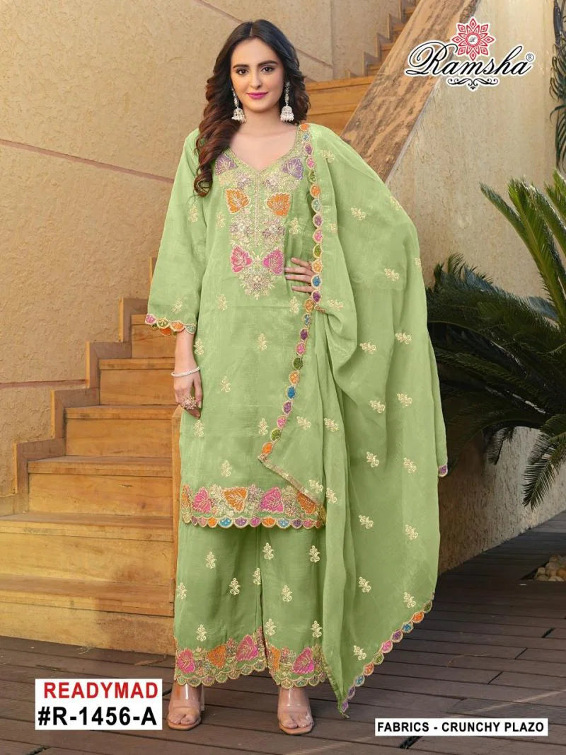 Ramsha R 1456 A To D Crunchy Embroidery Pakistani Salwar Kameez