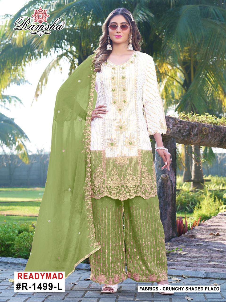 Ramsha R 1499 I To L Crunchy Shaded Embroidered Pakistani Salwar kameez