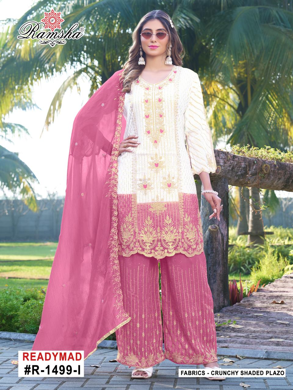Ramsha R 1499 I To L Crunchy Shaded Embroidered Pakistani Salwar kameez