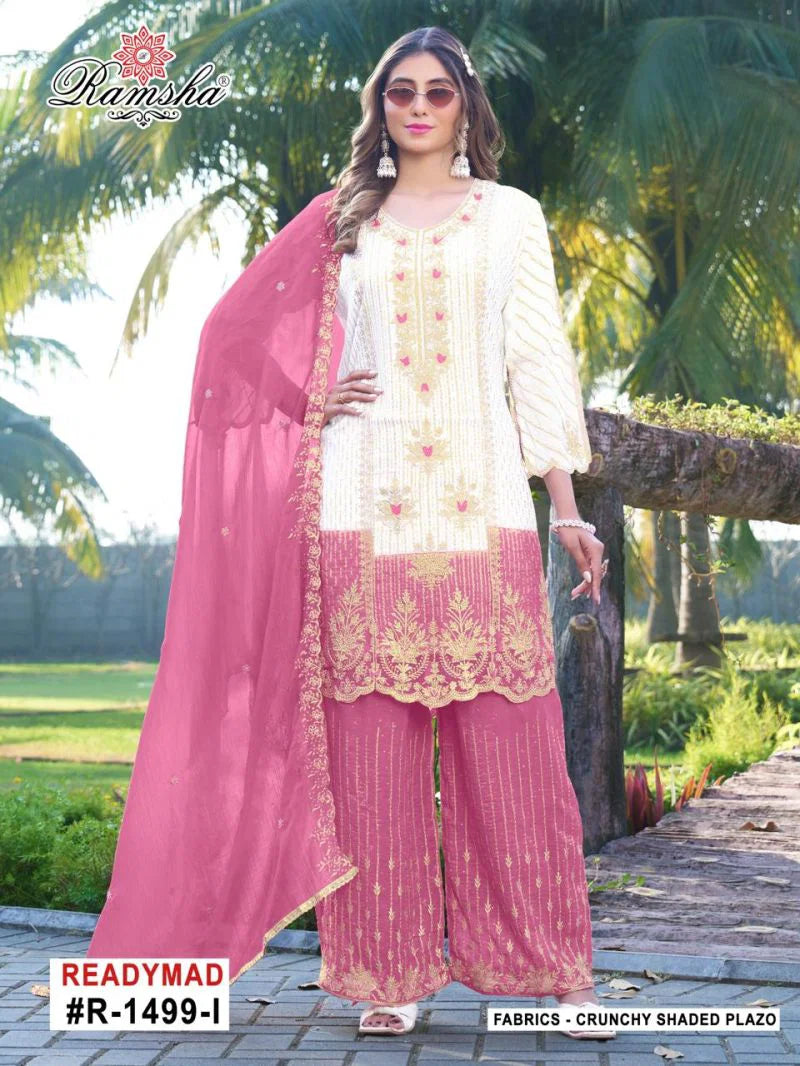 Ramsha R 1499 I To L Crunchy Shaded Embroidered Pakistani Salwar kameez
