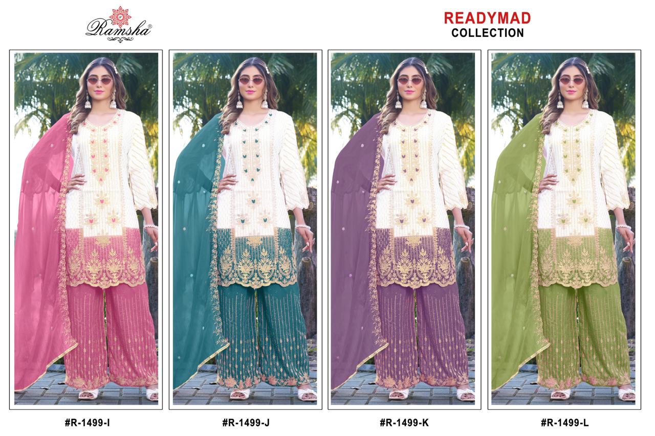 Ramsha R 1499 I To L Crunchy Shaded Embroidered Pakistani Salwar kameez