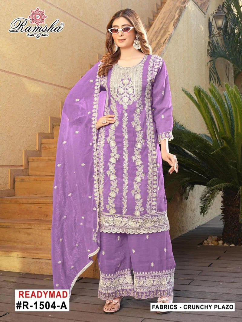 Ramsha R 1504 A To D Crunchy Embroidery Pakistani Salwar Kameez