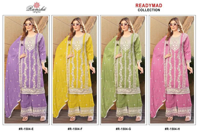 Ramsha R 1504 E To H Crunchy Embroidery Pakistani Salwar Kameez