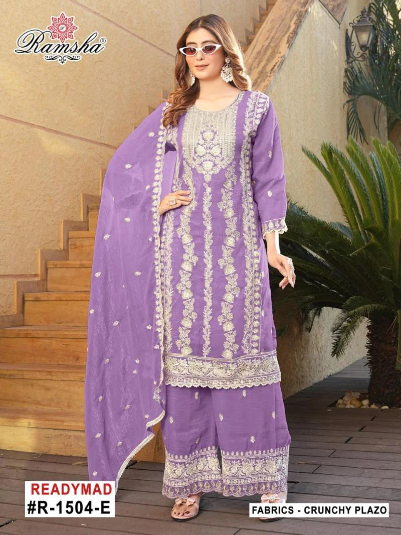 Ramsha R 1504 E To H Crunchy Embroidery Pakistani Salwar Kameez