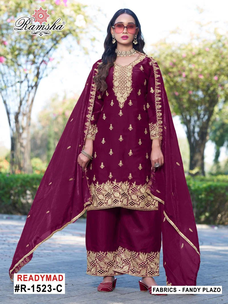 Ramsha R 1523 A To D Fandy Jari Work Salwar Kameez