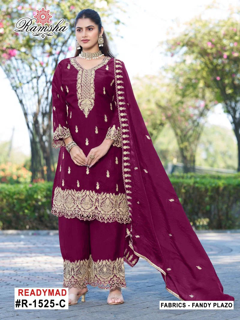 Ramsha R 1525 A To D Fandy Jari Work Salwar Kameez