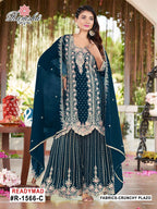 Ramsha R 1565 A To D Crunchy With Embroidery Pakistani Salwar Kameez