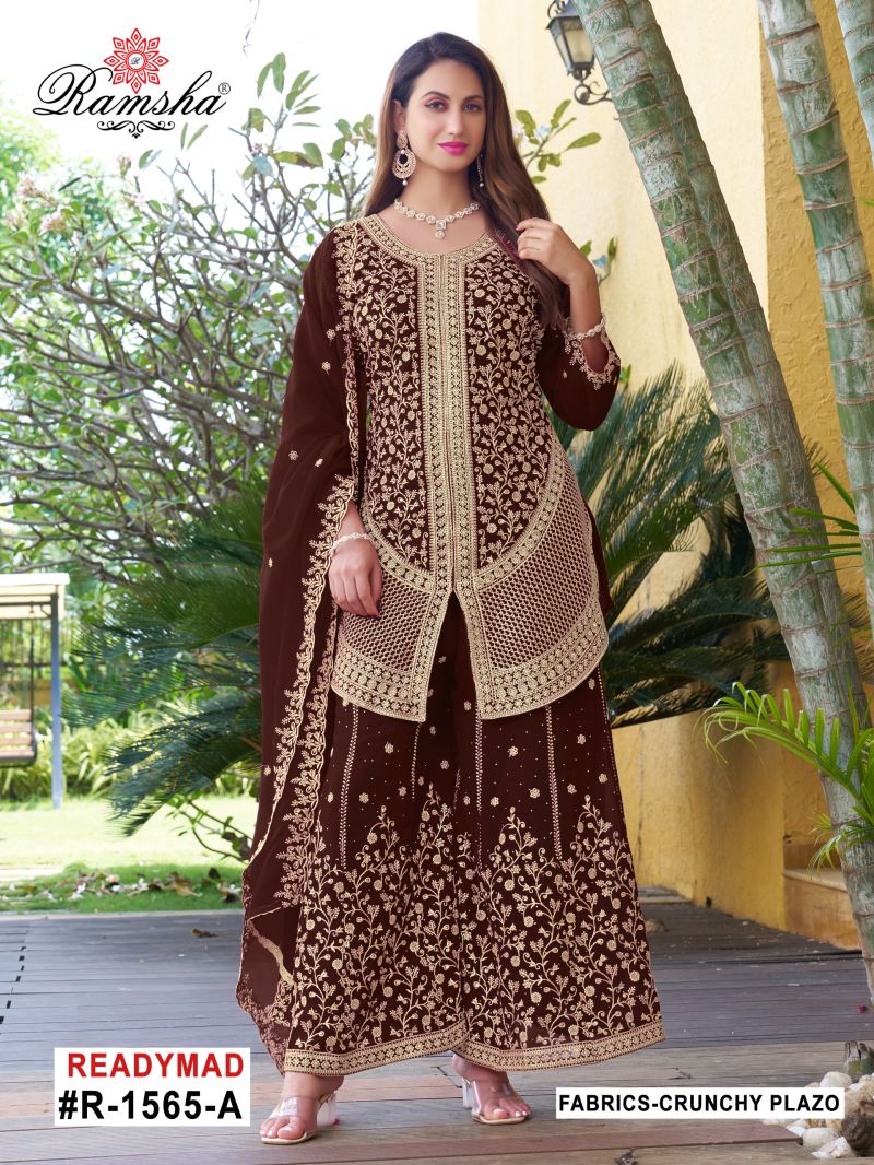 Ramsha R 1566 A To D Crunchy With Embroidery Pakistani Salwar Kameez