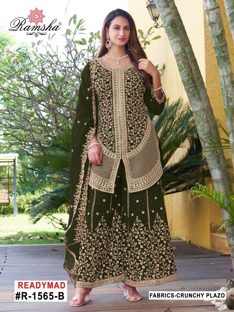 Ramsha R 1566 A To D Crunchy With Embroidery Pakistani Salwar Kameez