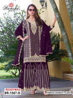 Ramsha R 1567 A To D Crunchy With Embroidery Pakistani Salwar Kameez