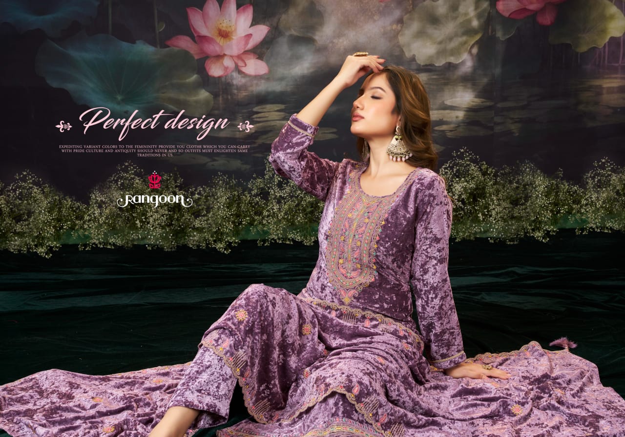 Rangoon Tanya Makhmal Velvet With Work Salwar Kameez
