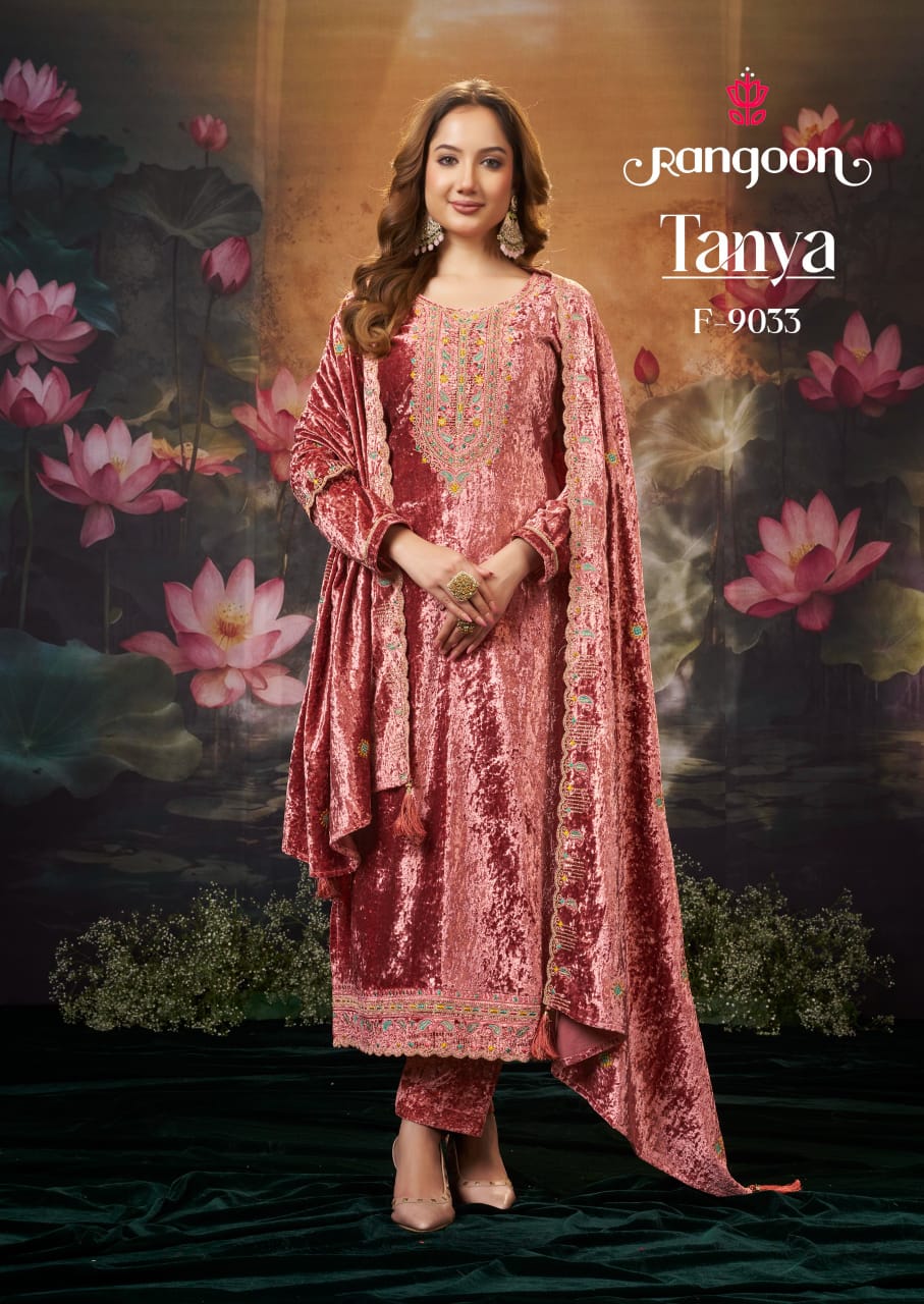 Rangoon Tanya Makhmal Velvet With Work Salwar Kameez