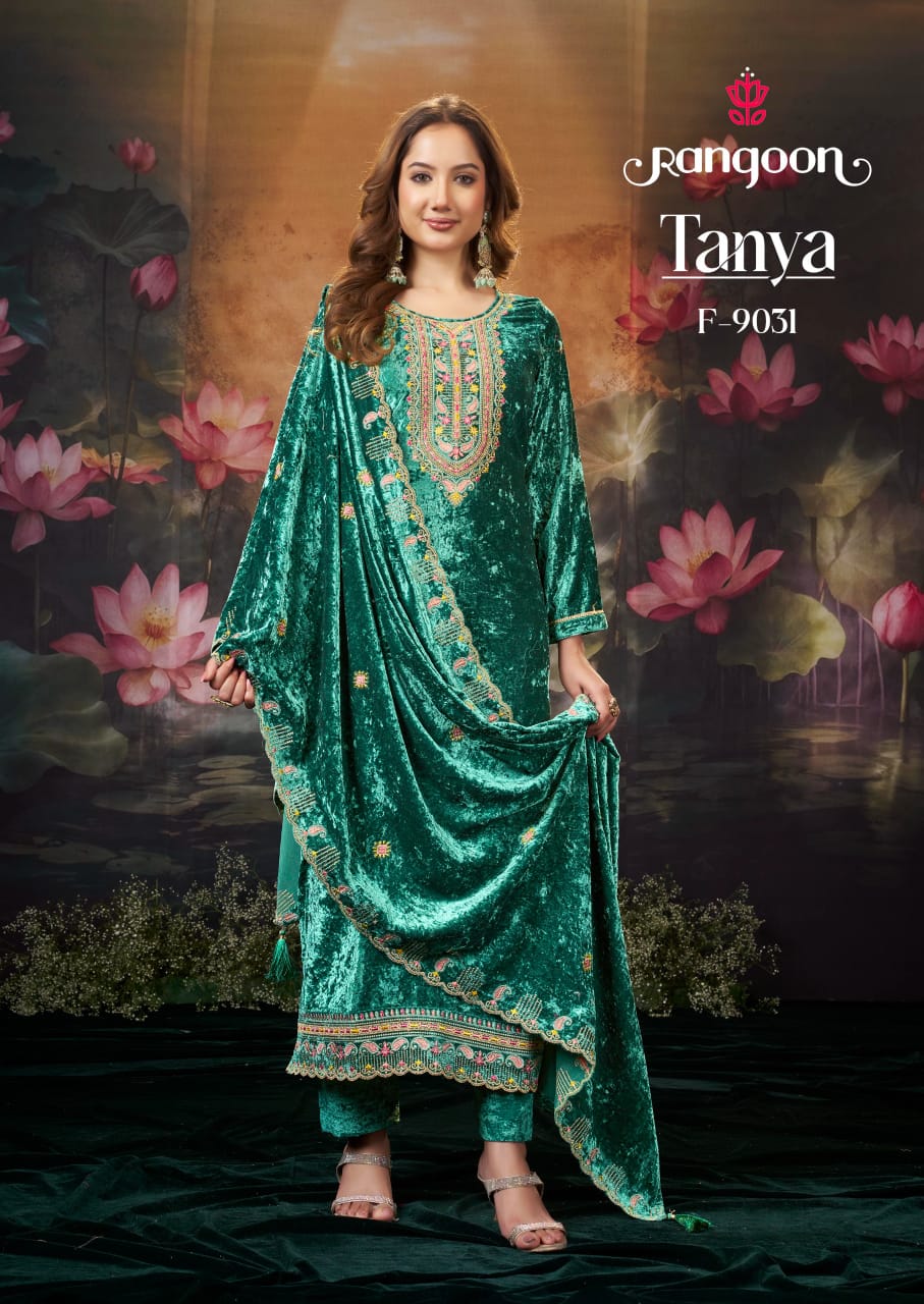 Rangoon Tanya Makhmal Velvet With Work Salwar Kameez