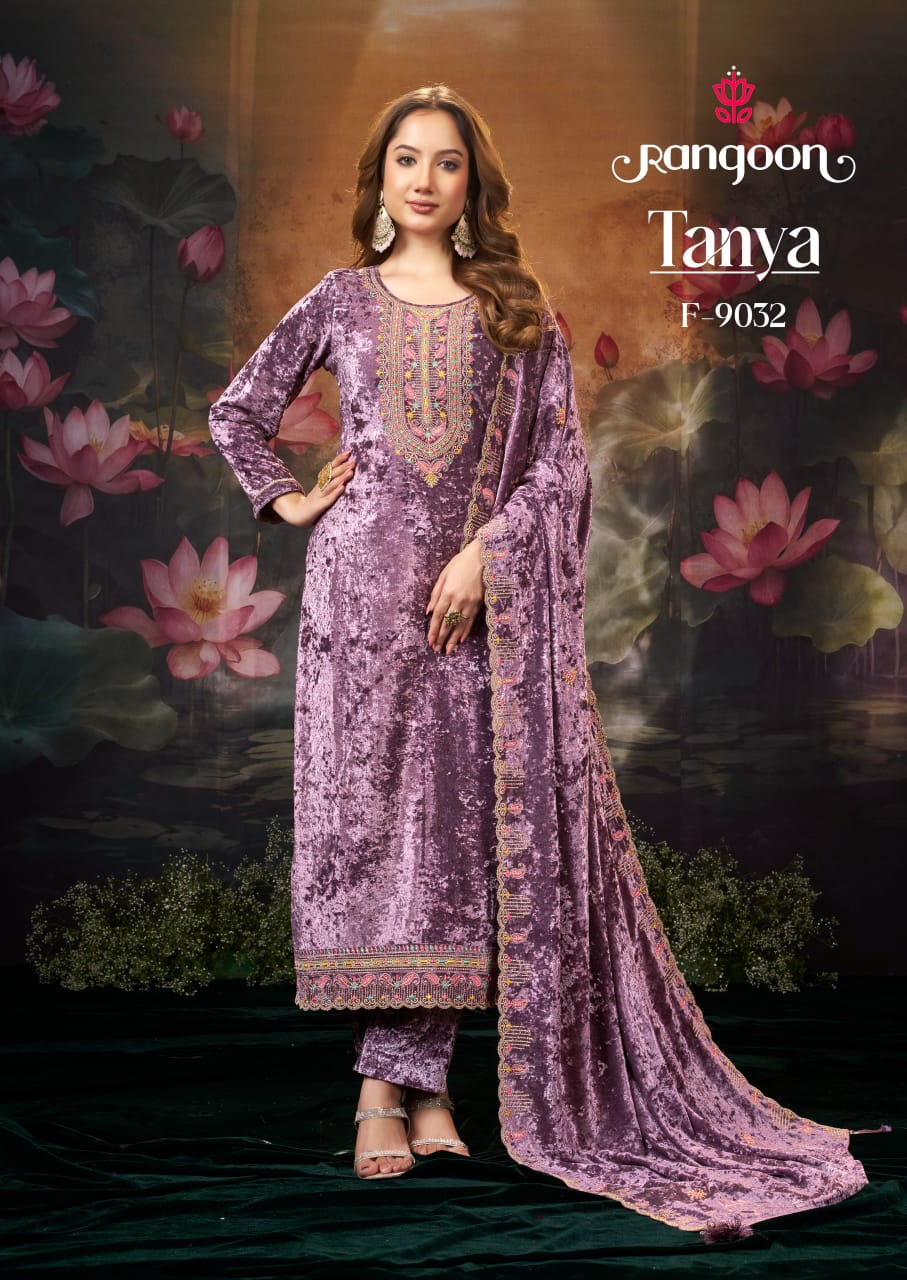Rangoon Tanya Makhmal Velvet With Work Salwar Kameez