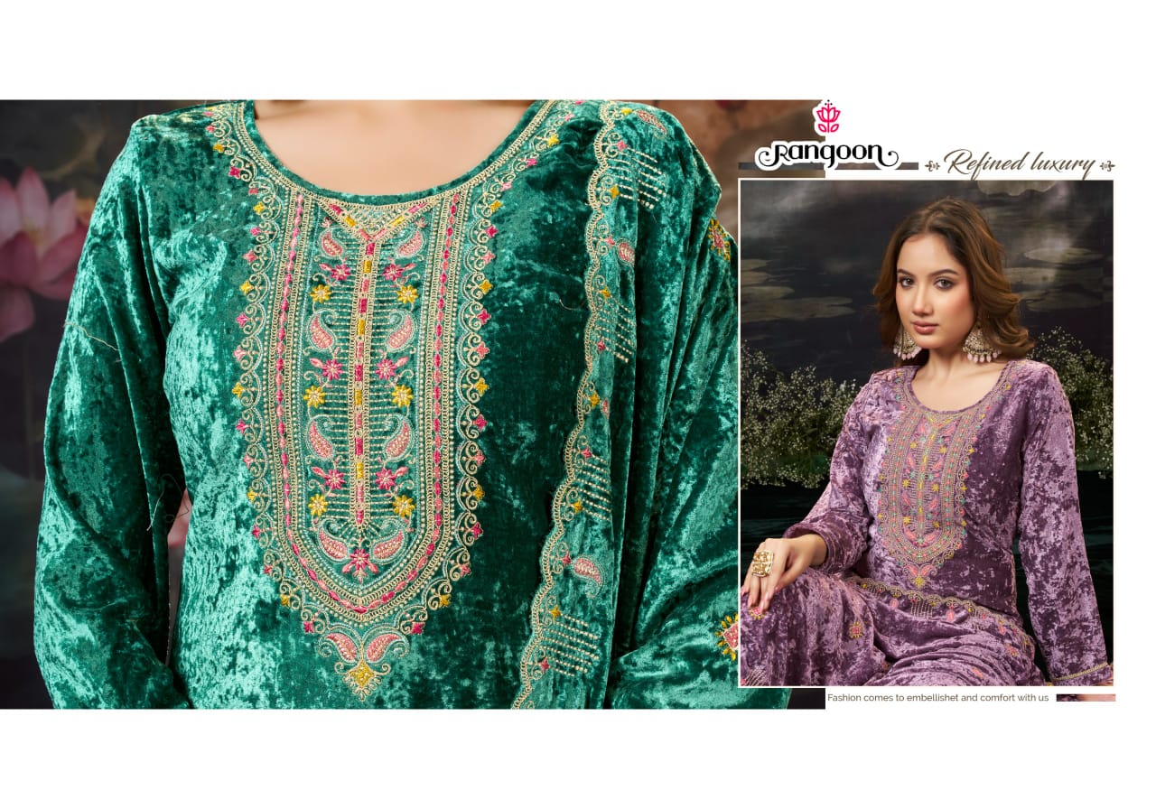 Rangoon Tanya Makhmal Velvet With Work Salwar Kameez
