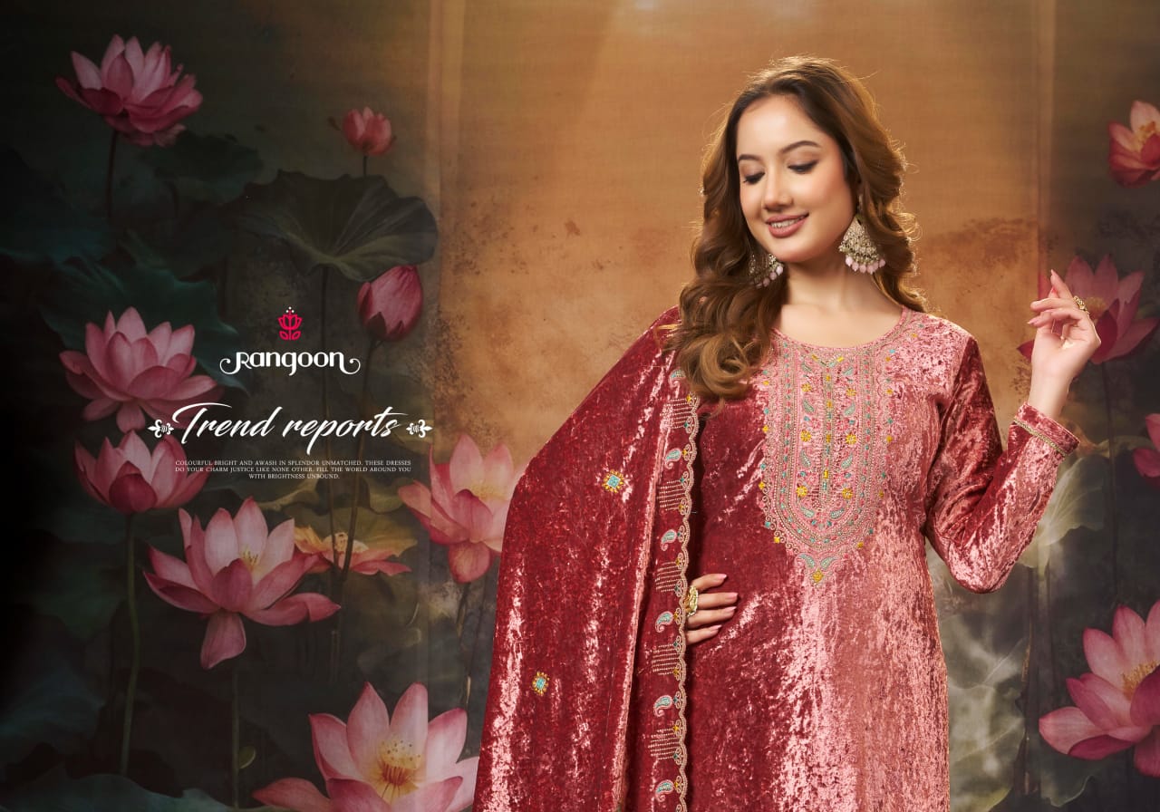 Rangoon Tanya Makhmal Velvet With Work Salwar Kameez