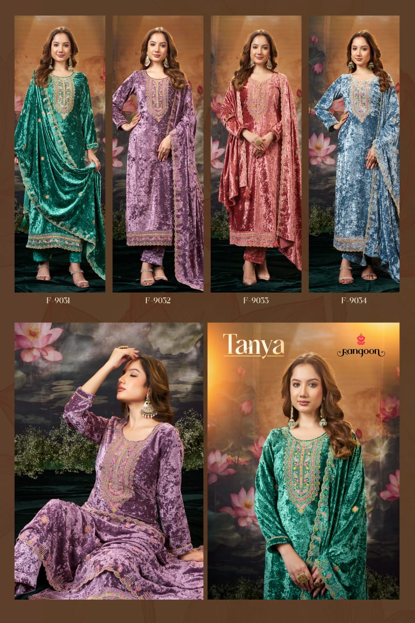 Rangoon Tanya Makhmal Velvet With Work Salwar Kameez