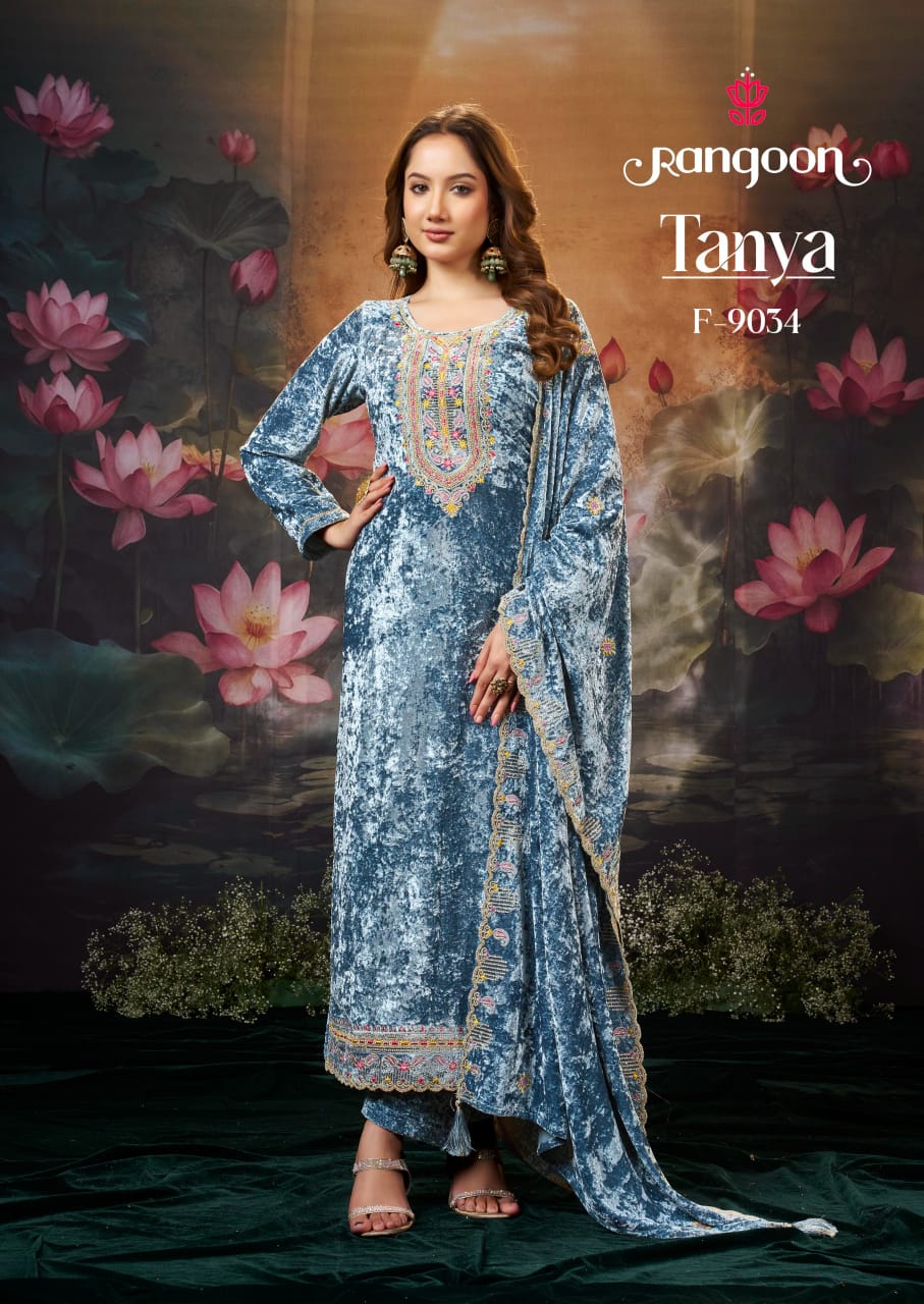 Rangoon Tanya Makhmal Velvet With Work Salwar Kameez