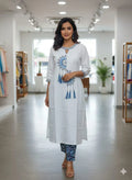 Rd 1118 Cotton Flex Embroidered Kurti With Bottom Collection