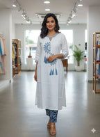 Rd 1118 Cotton Flex Embroidered Kurti With Bottom Collection