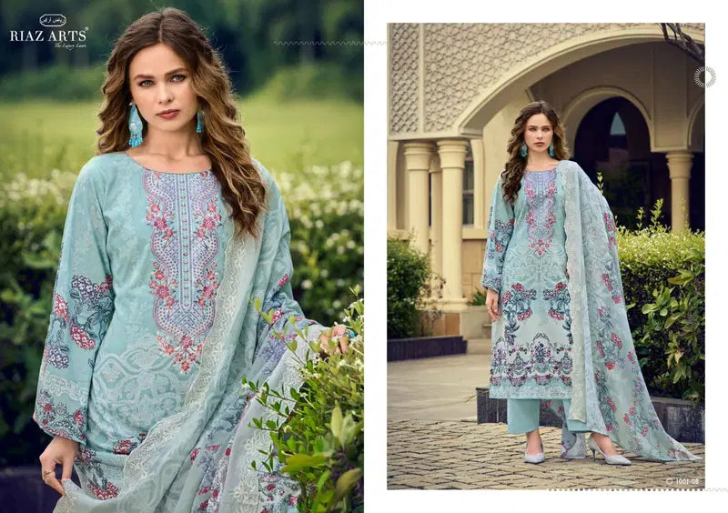 Riaz Arts Himsa Cotton Cambric Print With Embroidered Dress Material