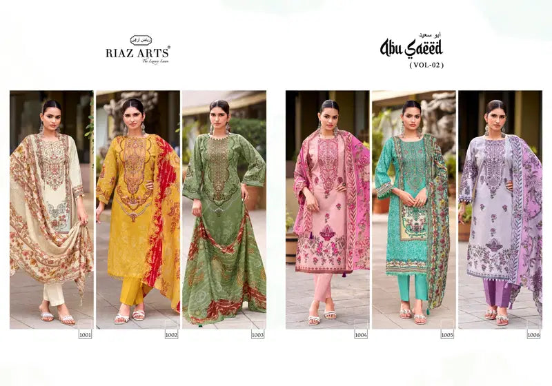 Riaz Arts Abu Saeed Vol 2 Cotton Cambric Dress Material