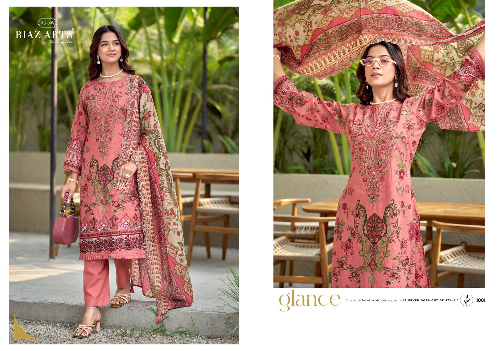 Riaz Arts Bin Saeed 01 To 06 Cambric Cotton Embroidered Dress Material