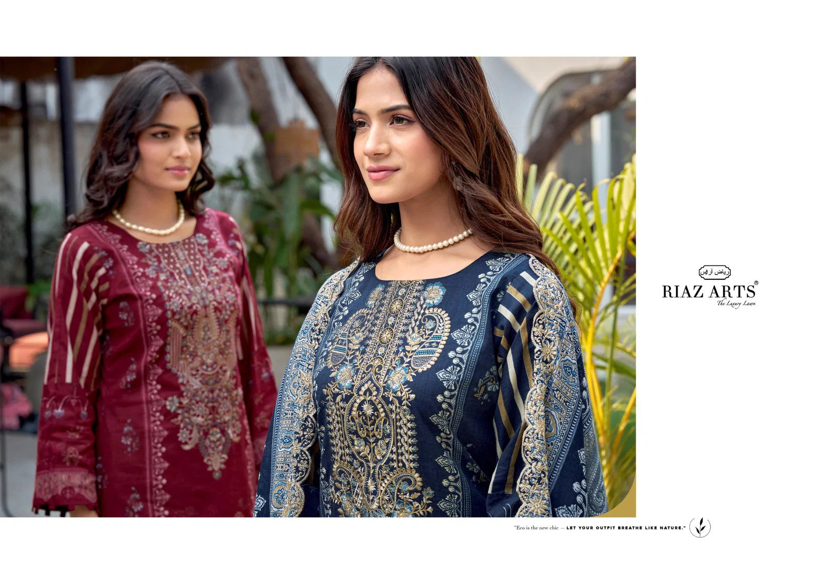 Riaz Arts Bin Saeed 01 To 06 Cambric Cotton Embroidered Dress Material