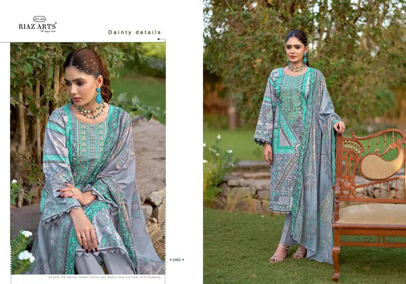 `Riaz Arts Bin Saeed Farmaish Vol 2 Cambric Cotton Embroidered Salwar Kameez