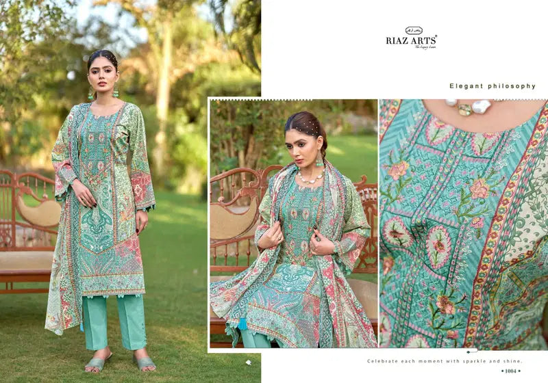`Riaz Arts Bin Saeed Farmaish Vol 2 Cambric Cotton Embroidered Salwar Kameez