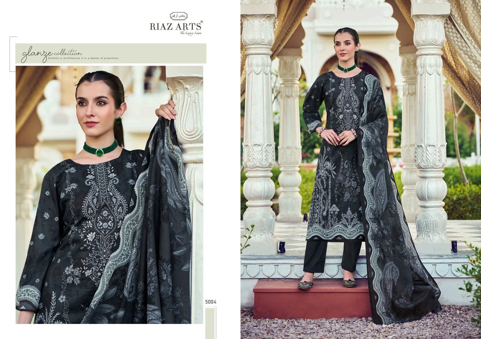 Riaz Arts Musafir Vol 31 Cambric Cotton Print Embroidery Dress Material