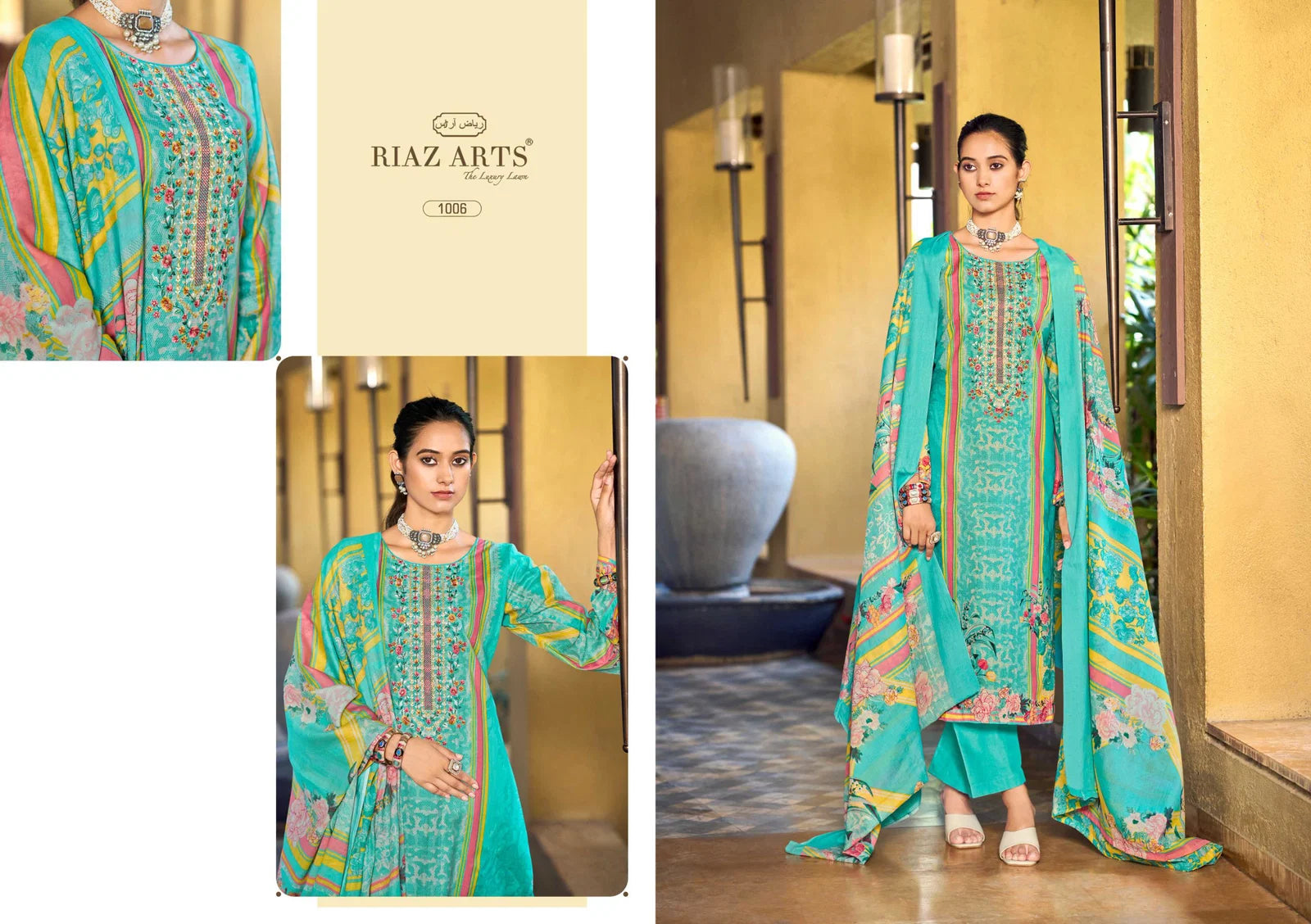 Riaz Arts Musafir Vol 33 Cotton Cambric Lawn Printed Dress Material