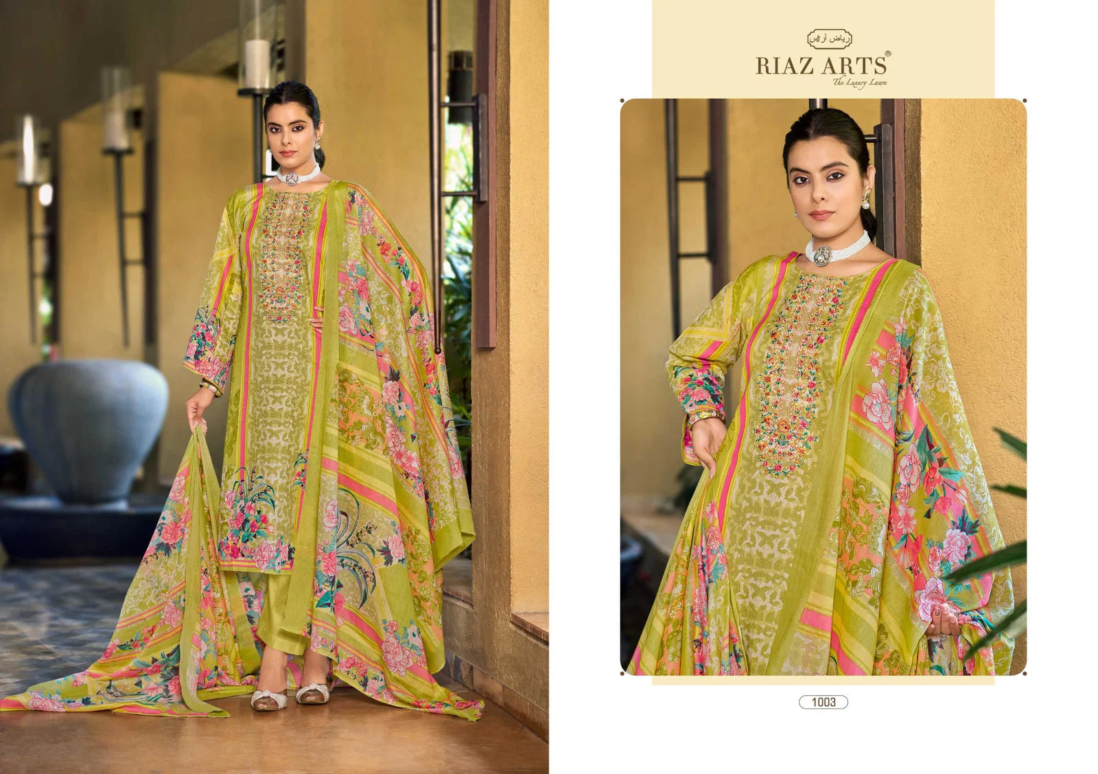 Riaz Arts Musafir Vol 33 Cotton Cambric Lawn Printed Dress Material