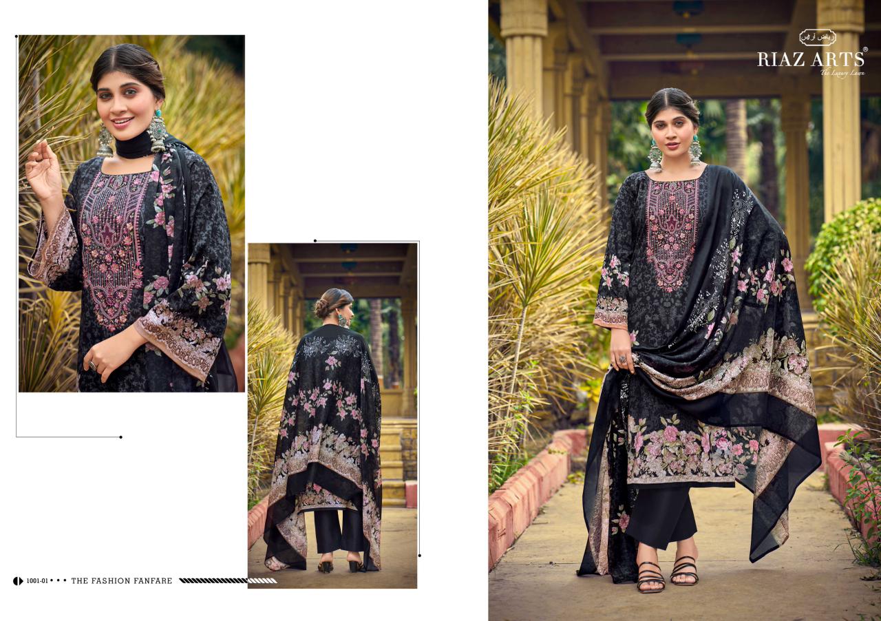 Riaz Arts Musafir Vol 35 Cotton Cambric Lawn Printed Dress Material