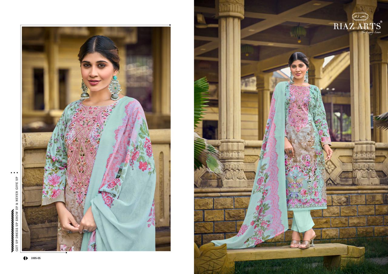 Riaz Arts Musafir Vol 35 Cotton Cambric Lawn Printed Dress Material