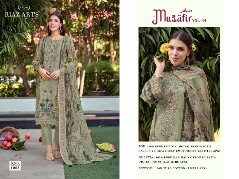 Riaz Arts Musafir Vol 44 Cotton Digital Printed Dress Material