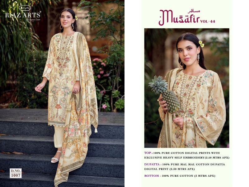 Riaz Arts Musafir Vol 44 Cotton Digital Printed Dress Material