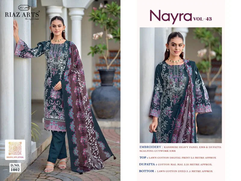 Riaz Arts Nayra Vol 43 Cotton Digital Printed Dress Material