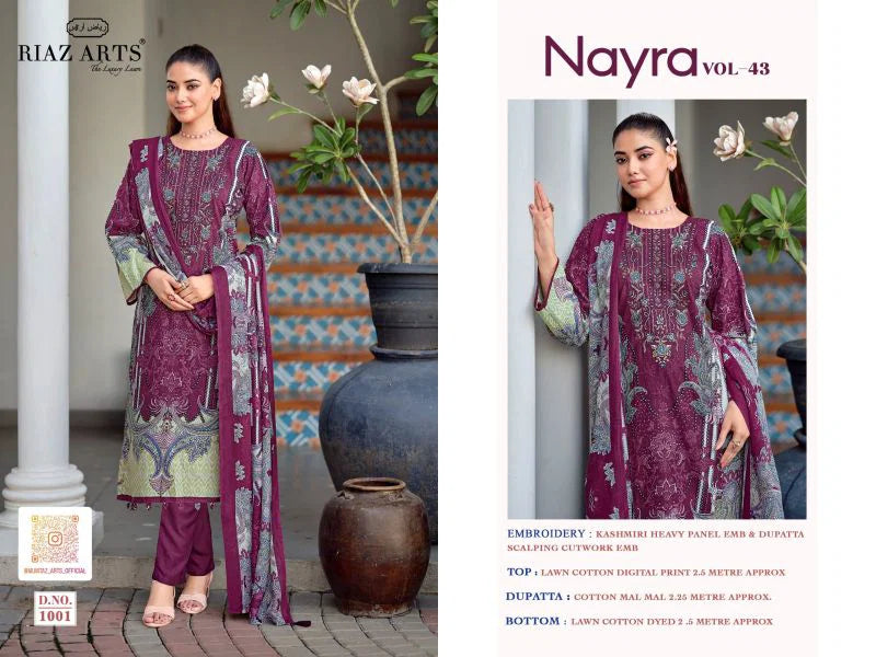 Riaz Arts Nayra Vol 43 Cotton Digital Printed Dress Material