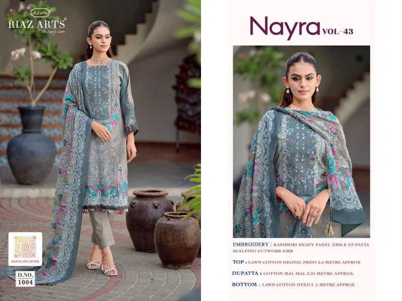Riaz Arts Nayra Vol 43 Cotton Digital Printed Dress Material