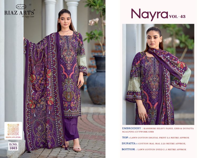 Riaz Arts Nayra Vol 43 Cotton Digital Printed Dress Material