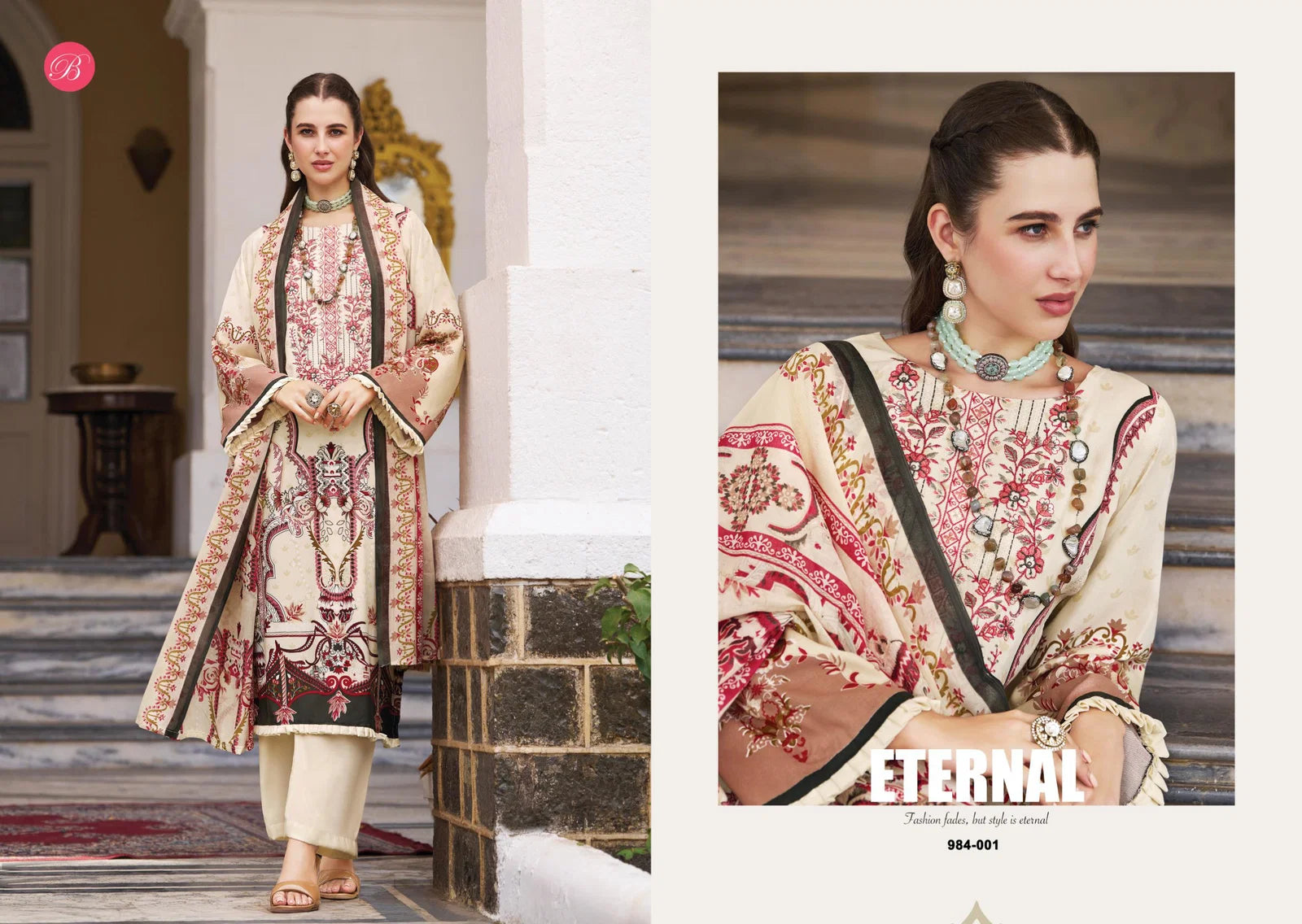 Belliza Riwayat Vol 18 Viscose Rayon Embroidered Dress Material Collection