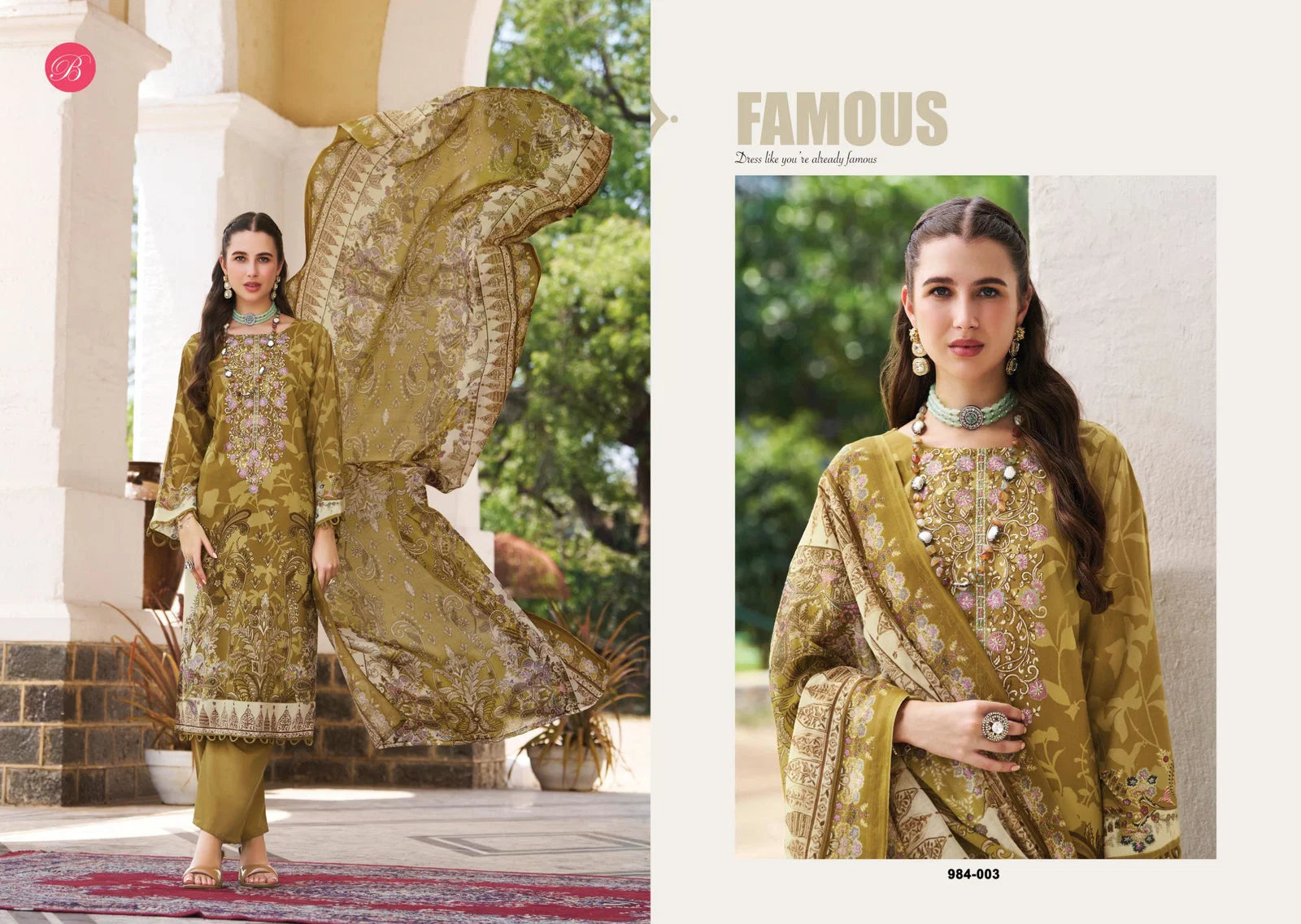Belliza Riwayat Vol 18 Viscose Rayon Embroidered Dress Material Collection