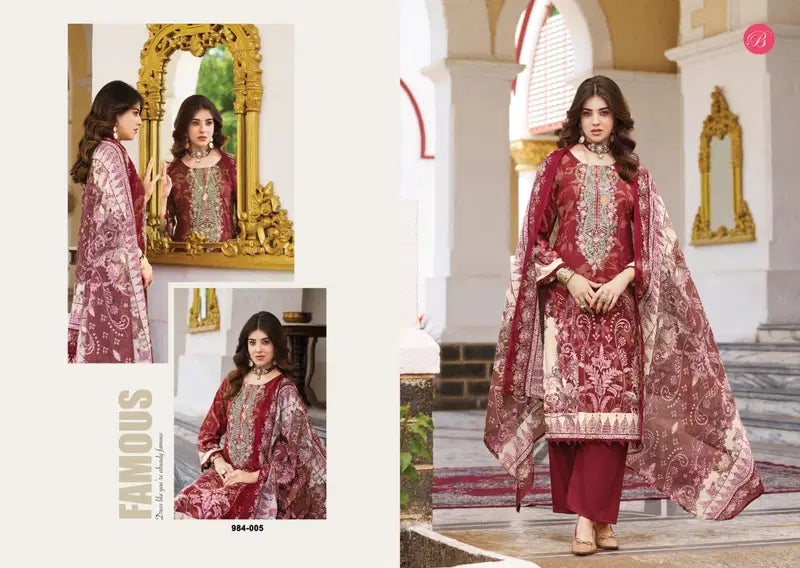 Belliza Riwayat Vol 18 Viscose Rayon Embroidered Dress Material Collection