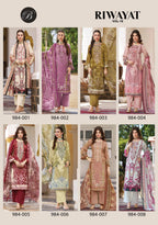 Belliza Riwayat Vol 18 Viscose Rayon Embroidered Dress Material Collection
