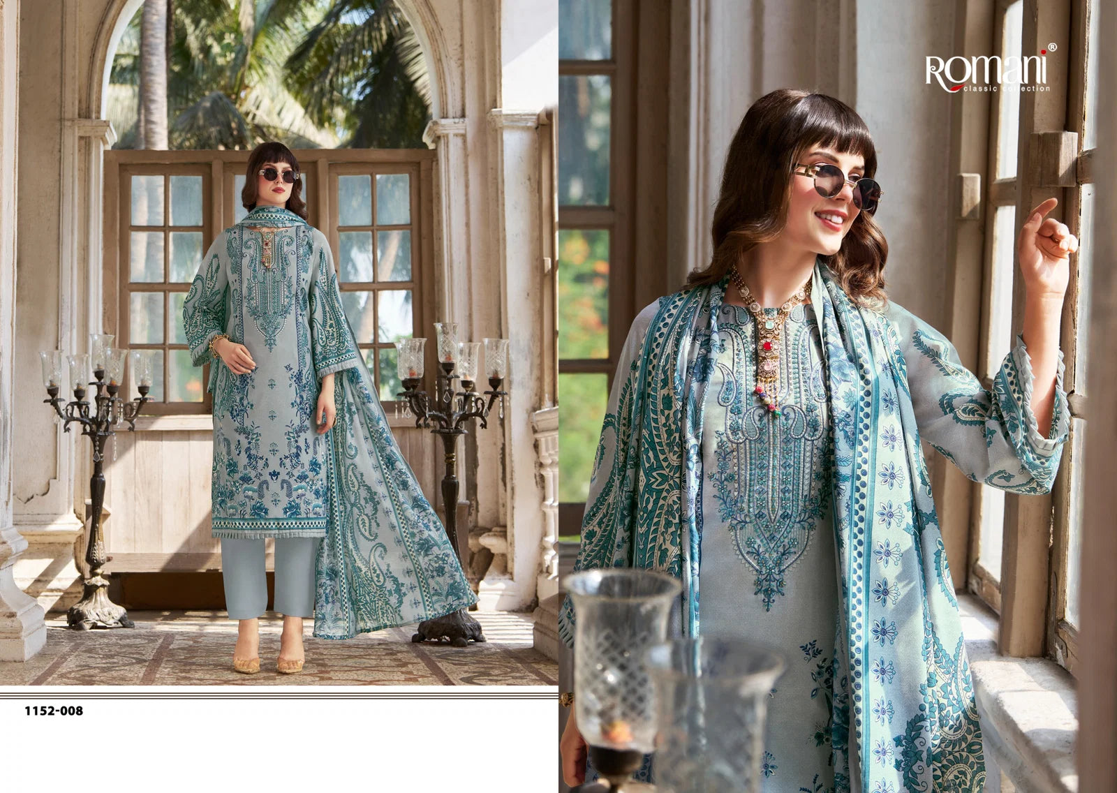 Romani Aarzu Vol 33 Cotton Print Embroidered Dress Material